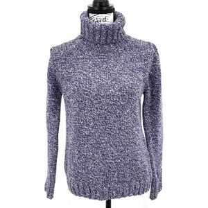 Fisherman Out Of Ireland Merino Wool Sweater Small Purple Donegal Turtleneck